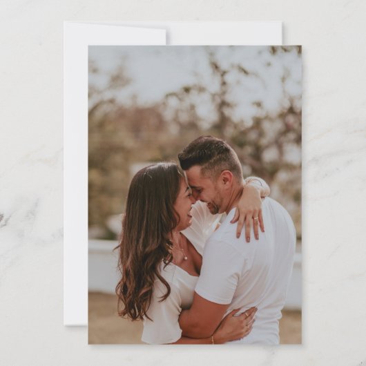 Tropische bruiloft Bewaar de datum met foto Terug Save The Date (Achterkant)