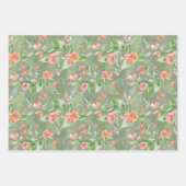 Tropische bruiloft bloemen groen en roze met varen inpakpapier vel (Voorkant 2)