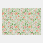 Tropische bruiloft bloemen groen en roze met varen inpakpapier vel (Voorkant)