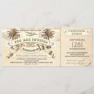 TROPISCHE bruiloft boarding pass tickets uitnodigi Kaart