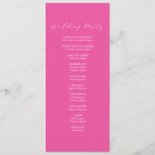Tropische bruiloft ceremonie programma's roze bloe (Achterkant)