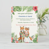 Tropische bruiloft – Charlotte & David Kaart (Staand voorkant)