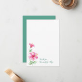 Tropische bruiloft dank u kaarten briefpapier notitiekaartje (Voorkant / Achterkant in situ)