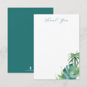 Tropische bruiloft dank u kaarten Elegante palmen (Voorkant / Achterkant)