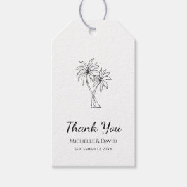 Tropische bruiloft Elegante Palmbomen Cadeaulabel