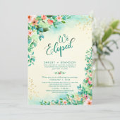 Tropische bruiloft Elopement Reception Floral Kaart (Staand voorkant)
