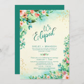 Tropische bruiloft Elopement Reception Floral Kaart (Voorkant / Achterkant)