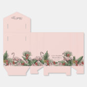 Tropische Bruiloft Feest Bloemige Roze Flamingo Bedankdoosjes (Ongevouwen)