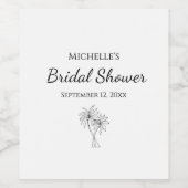 Tropische Bruiloft Feest Simple Elegante Palm Bome Wijn Etiket (Enkel label)