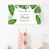 Tropische Bruiloft Feest Waterverf Script Jungle Spandoek (Insitu)