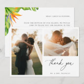 Tropische bruiloft Foto Hartelijk dank Bedankkaart (Voorkant / Achterkant)