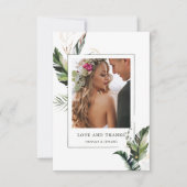 Tropische bruiloft foto Hartelijk dank Bedankkaart (Voorkant)