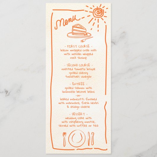 Tropische bruiloft Funky Bruiloft Menu (Voorkant)