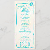 Tropische bruiloft Funky Bruiloft Menu (Voorkant)