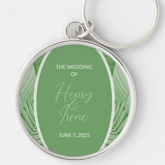 Tropische bruiloft groen sleutelhanger (Voorkant)