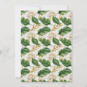 Tropische bruiloft groene en gouden Waterverf Kaart (Achterkant)