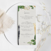 Tropische bruiloft groene en gouden Waterverf Menu