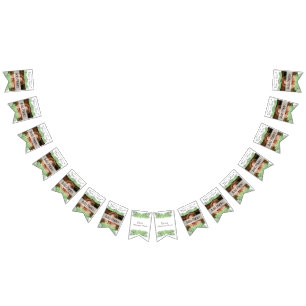 Tropische bruiloft Groene Palm Leaves White Vlaggetjes