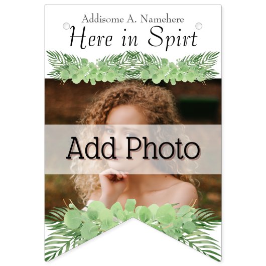 Tropische bruiloft Groene Palm Leaves White Vlaggetjes (Tweede vlag)