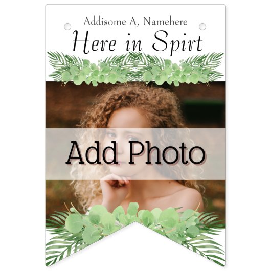 Tropische bruiloft Groene Palm Leaves White Vlaggetjes (Derde vlag)