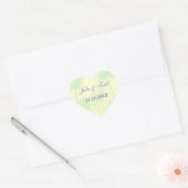 Tropische bruiloft groene palm Trees Hart Sticker (Envelop)