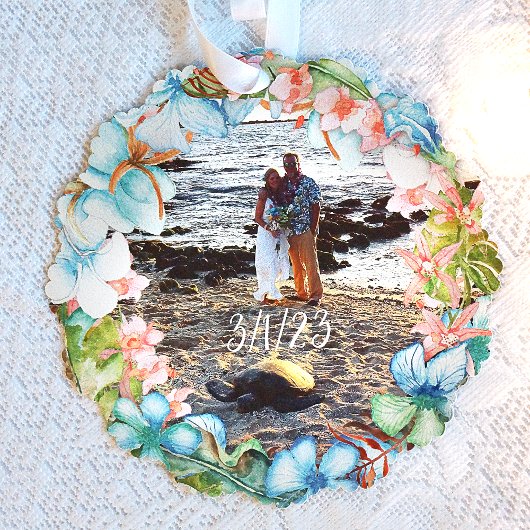 Tropische bruiloft Herdenking Kerstmis Ornament