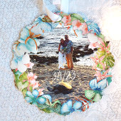 Tropische bruiloft Herdenking Kerstmis Ornament Kaart