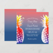 Tropische bruiloft in Hawaiian Pineapple Kaart (Voorkant / Achterkant)
