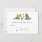 Tropische bruiloft in het Paradijs Floral RSVP (Voorkant)