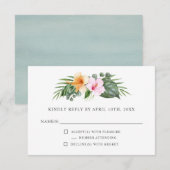 Tropische bruiloft in het Paradijs Floral RSVP (Voorkant / Achterkant)