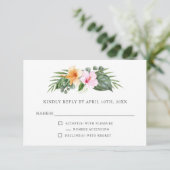 Tropische bruiloft in het Paradijs Floral RSVP Kaartje (Staand voorkant)