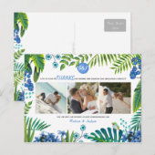 Tropische bruiloft Leaves Bedankt | 3 Foto-Kaart Briefkaart (Voorkant / Achterkant)