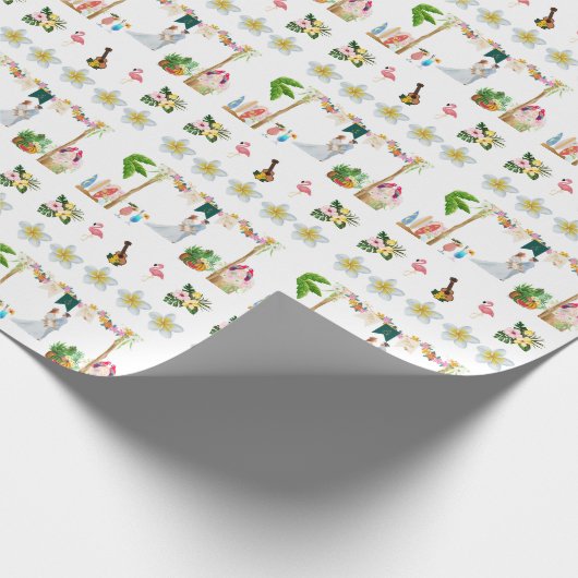 Tropische bruiloft levendig inpakpapier (Hoek)