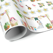 Tropische bruiloft levendig inpakpapier (Rol Hoek)