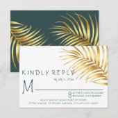 Tropische Bruiloft Luxe Maaltijd Keuze RSVP Kaartje (Voorkant / Achterkant)