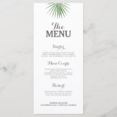 Tropische bruiloft Menu Flat Minimalist Green Fern (Voorkant)