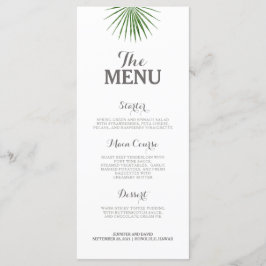 Tropische bruiloft Menu Flat Minimalist Green Fern