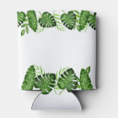 Tropische Bruiloft met Groene Plantensier Monstera Blikjeskoeler (Achterkant)