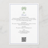 Tropische Bruiloft met Palmboom Details Informatiekaartje (Voorkant)