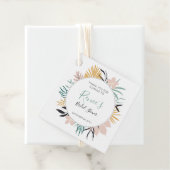 Tropische bruiloft met pastelbladeren en -bloemen bedankjes labels (In situ)