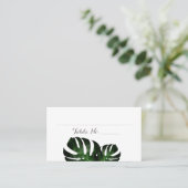 Tropische bruiloft Monstera Fern Flat Place Card Plaatskaartje (Staand voorkant)