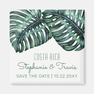 Tropische bruiloft Monstera Save the Date Magneet