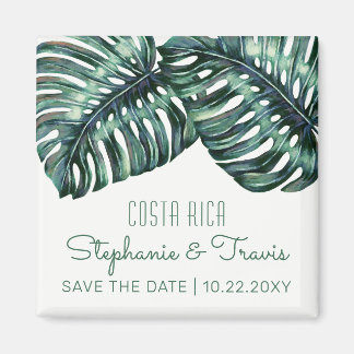 Tropische bruiloft Monstera Save the Date Magneet