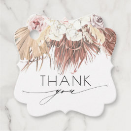 Tropische bruiloft op basis van gedroogde palm Fol Bedankjes Labels