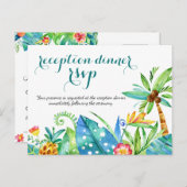 Tropische bruiloft Opvang eetbare maaltijden RSVP Uitnodiging Briefkaart (Voorkant / Achterkant)