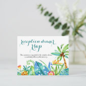 Tropische bruiloft Opvang eetbare maaltijden RSVP Uitnodiging Briefkaart (Staand voorkant)
