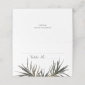 Tropische bruiloft palmboom gevouwen kaart plaatskaartje (Buitenkant ongevouwen)