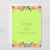 Tropische bruiloft+pas uw achtergrondkleur aan kaart (Voorkant)