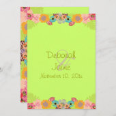 Tropische bruiloft+pas uw achtergrondkleur aan kaart (Voorkant / Achterkant)