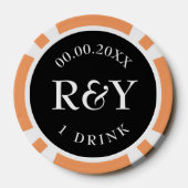 Tropische bruiloft poker chips voor drinken en mee (Achterkant)